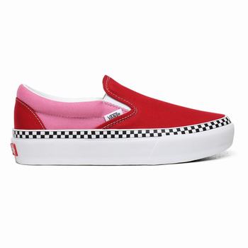 Vans 2-Tone Classic - Naisten Platform kengät - Punainen/Fuksia Pinkki